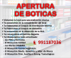 APERTURA DE BOTICAS Y FARMACIAS